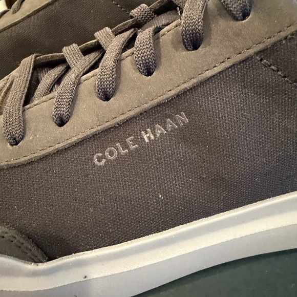 Cole Haan Gray Suede & Canvas Lace-Up Sneakers Navy - Picture 3 of 14
